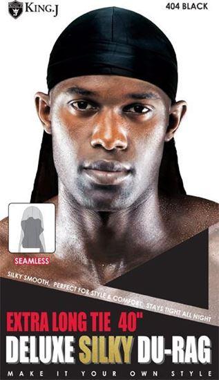 Extra Long Tie 40" Deluxe Silky Du-rag / Black