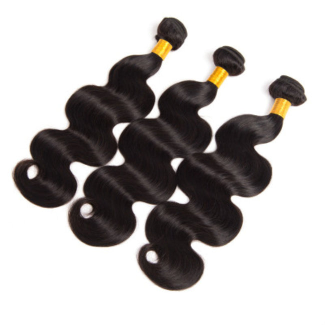 Lady Big Wavy Shape Black Wig Braids Pieces - Black