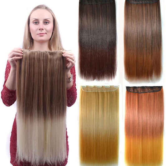 Gradient Long Straight Clip-In Hair Pieces