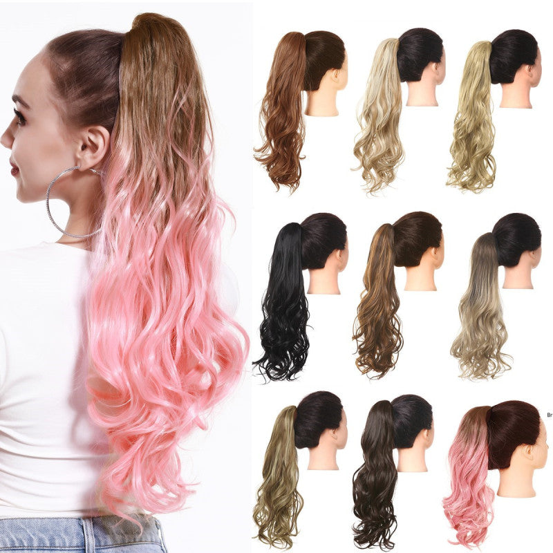 Fluffy Long Curly Hair Clip Ponytail Wig