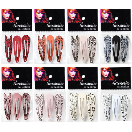 3Pcs/Set Leopard Pattern Bb Clip Popular Bangs Clip