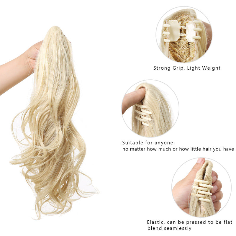 Fluffy Long Curly Hair Clip Ponytail Wig