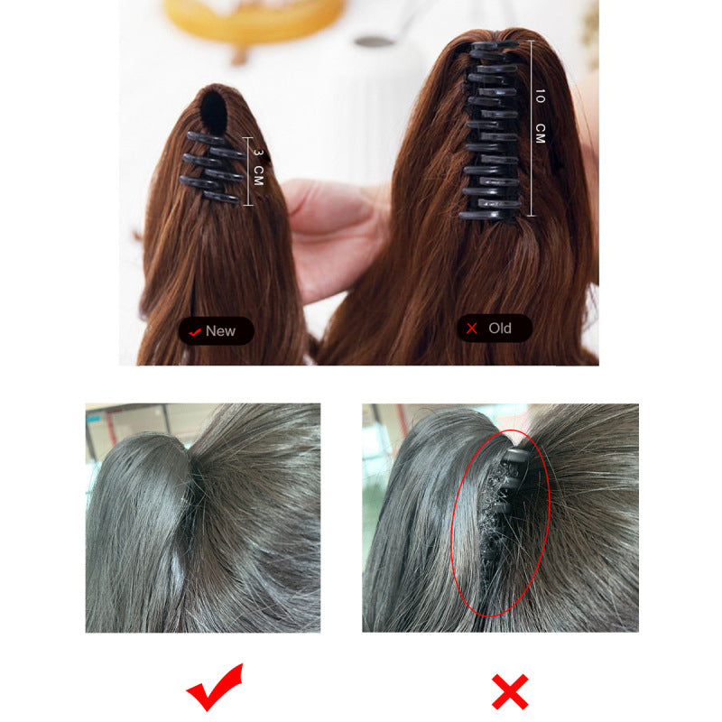 Fluffy Long Curly Hair Clip Ponytail Wig