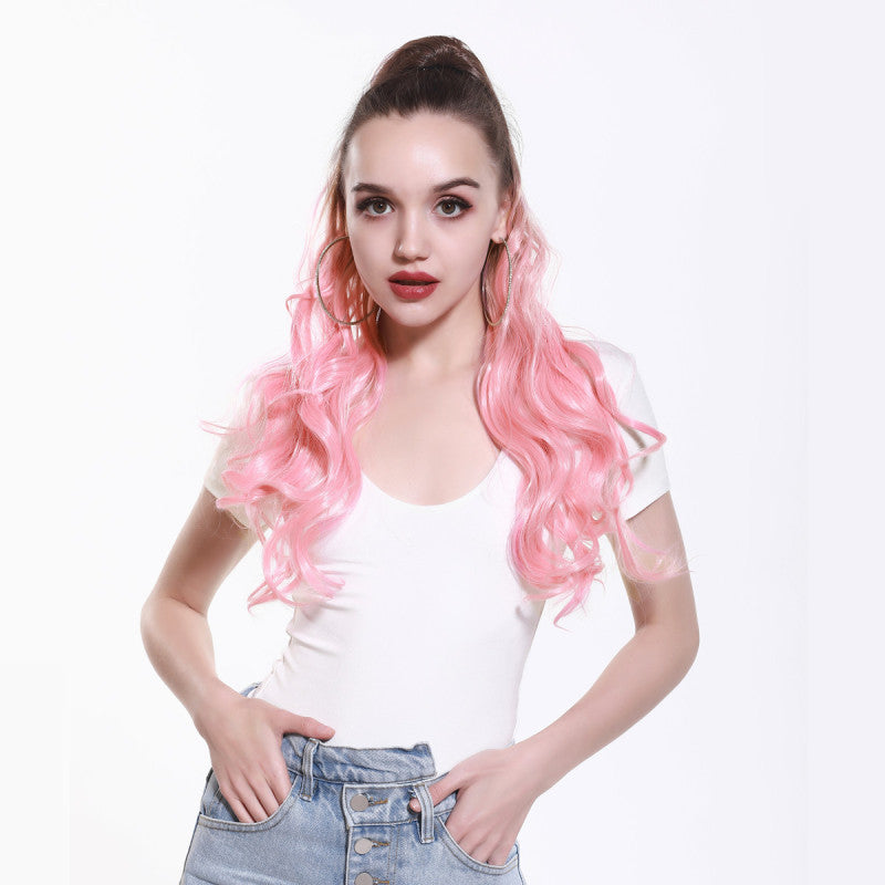 Fluffy Long Curly Hair Clip Ponytail Wig
