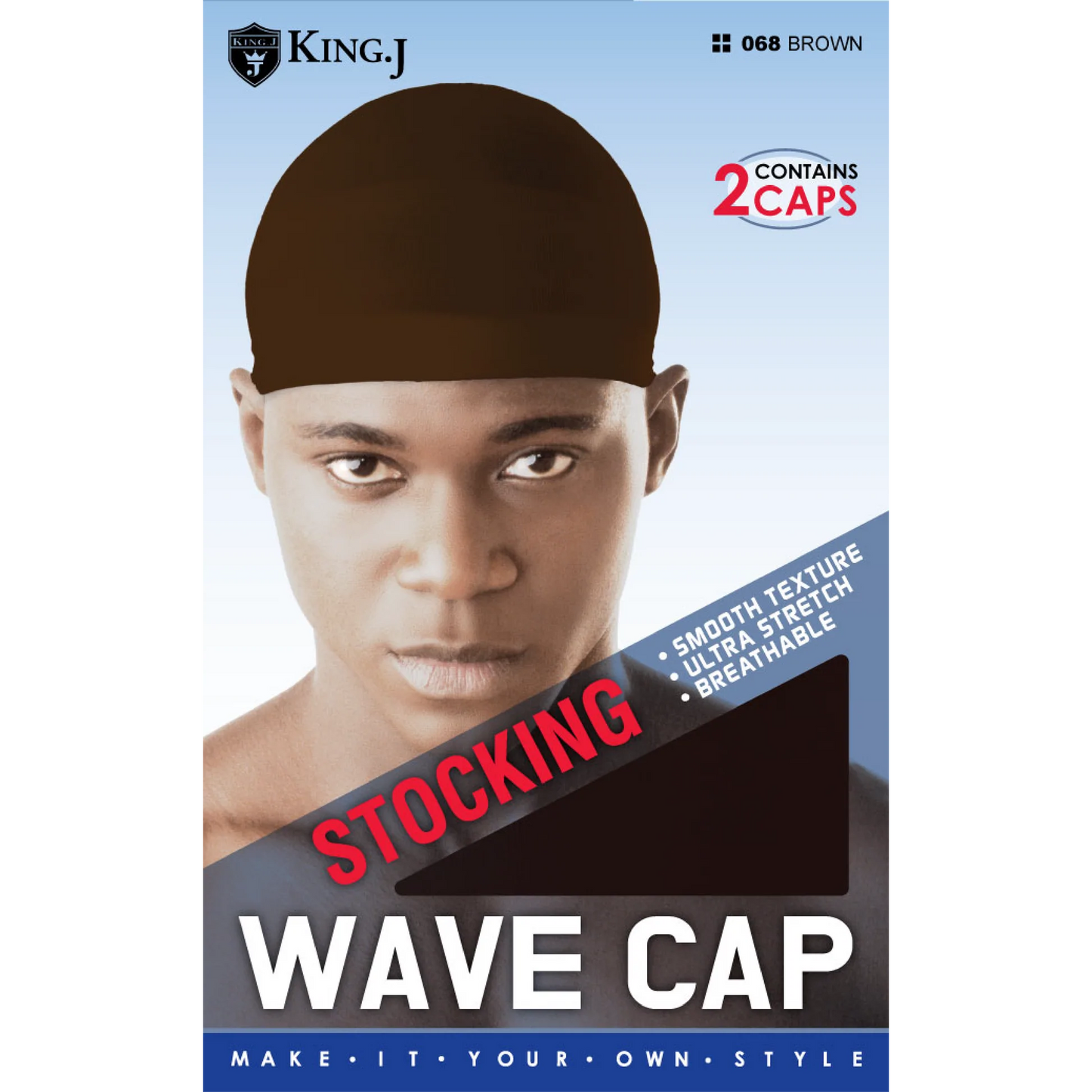 STOCKING WAVE CAP / BROWN