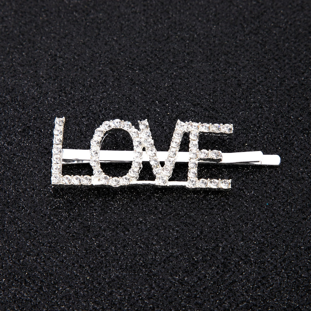Letter Pattern Rhinestone Hair Clip
