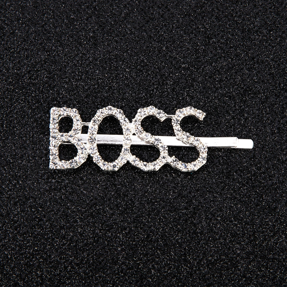 Letter Pattern Rhinestone Hair Clip
