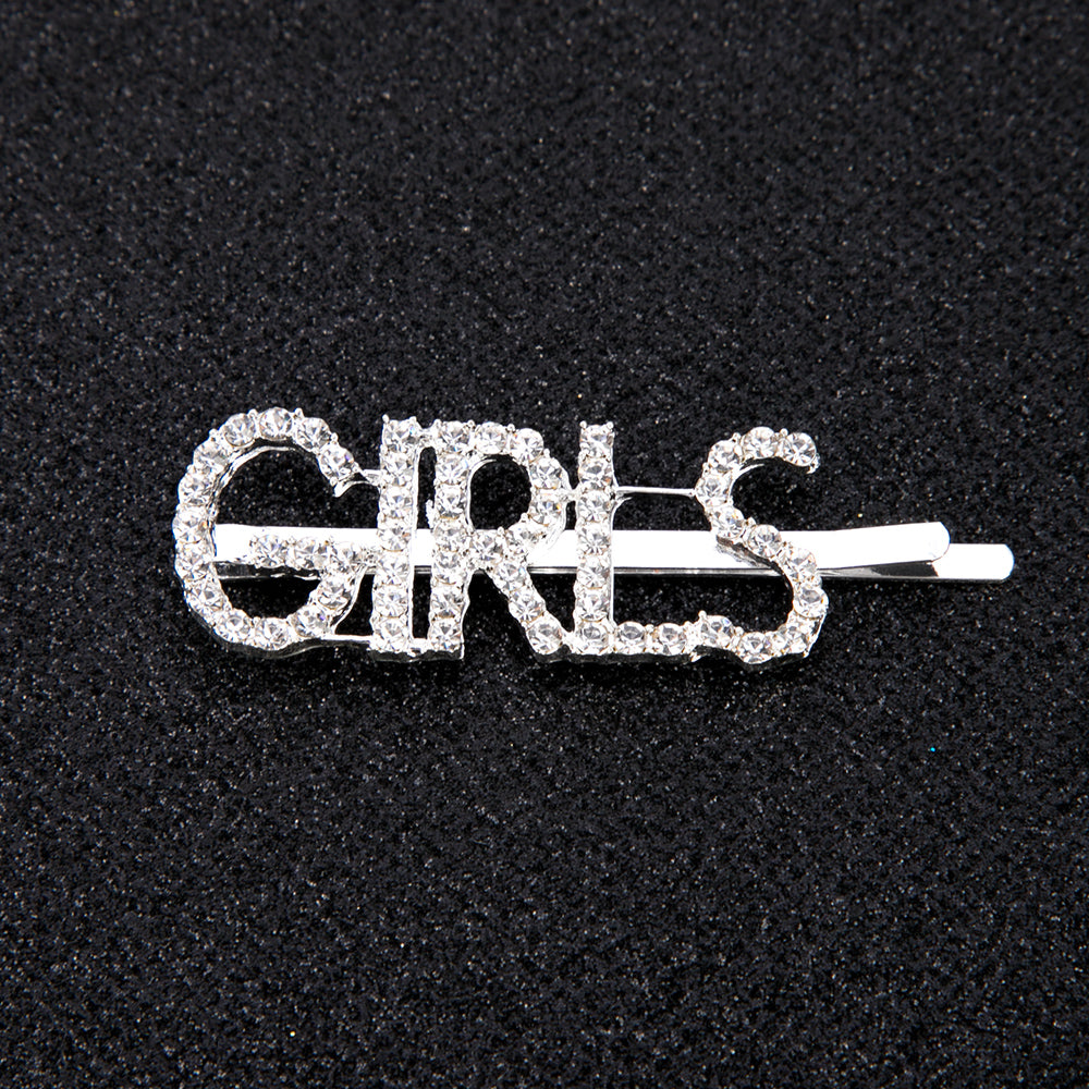 Letter Pattern Rhinestone Hair Clip