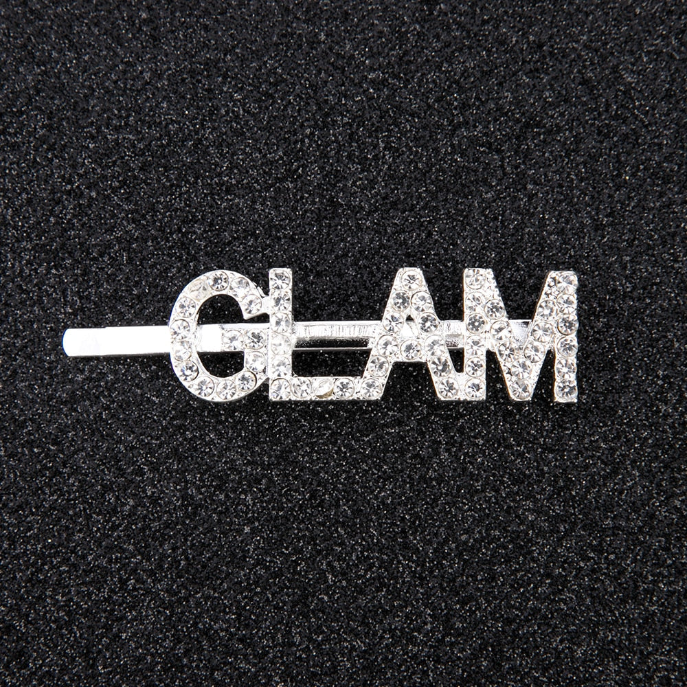 Letter Pattern Rhinestone Hair Clip