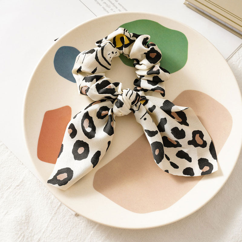Leopard Floral Print Elastic Hair Bands