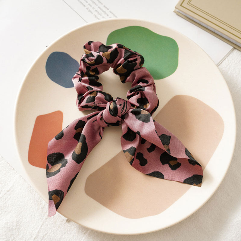Leopard Floral Print Elastic Hair Bands