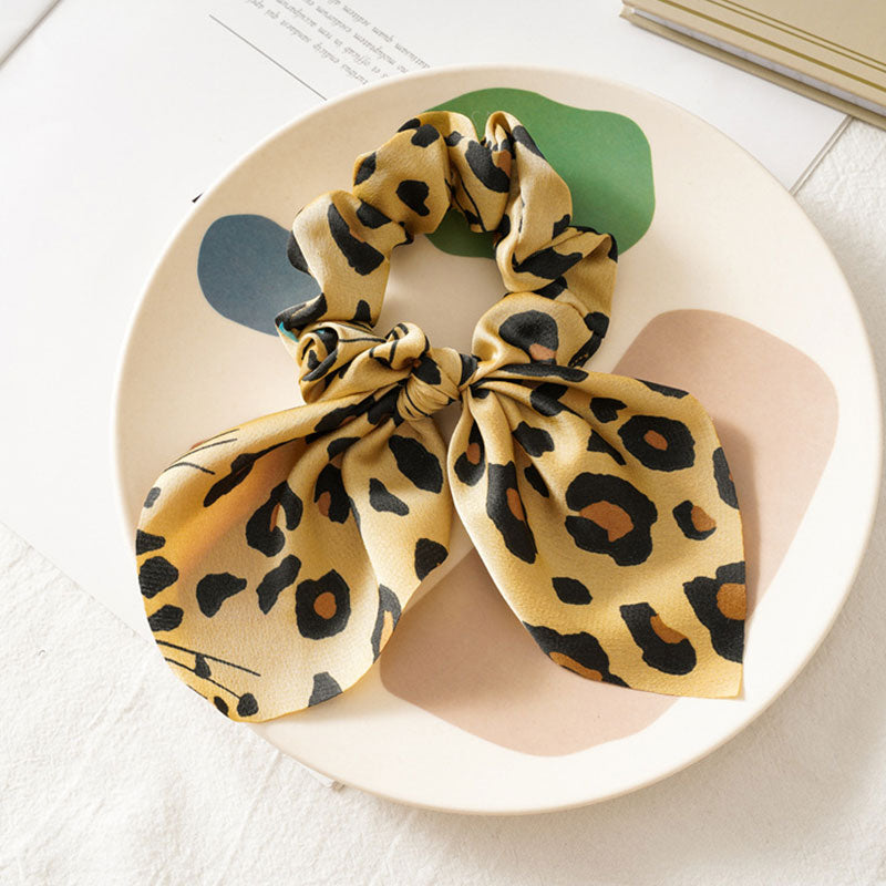 Leopard Floral Print Elastic Hair Bands