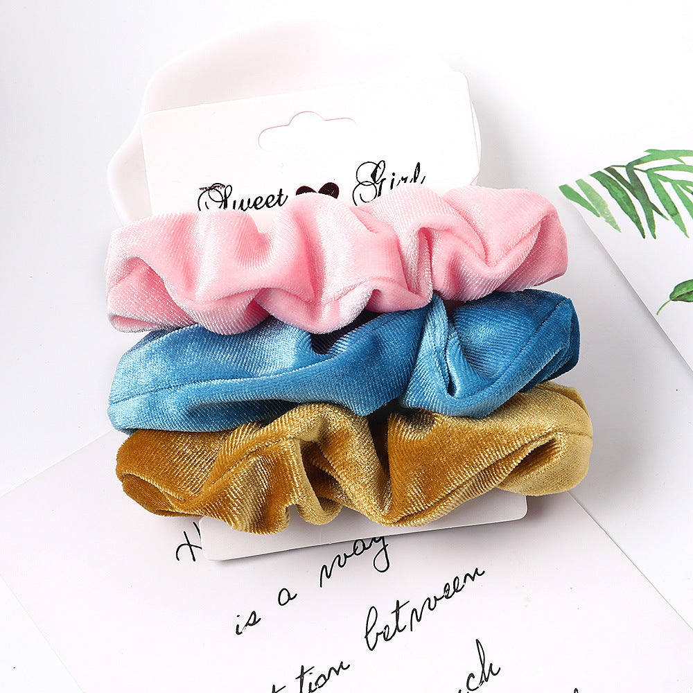 3 Pcs/Set Simple Fabric Elastic Hair Bands