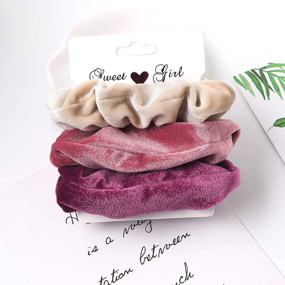 3 Pcs/Set Simple Fabric Elastic Hair Bands