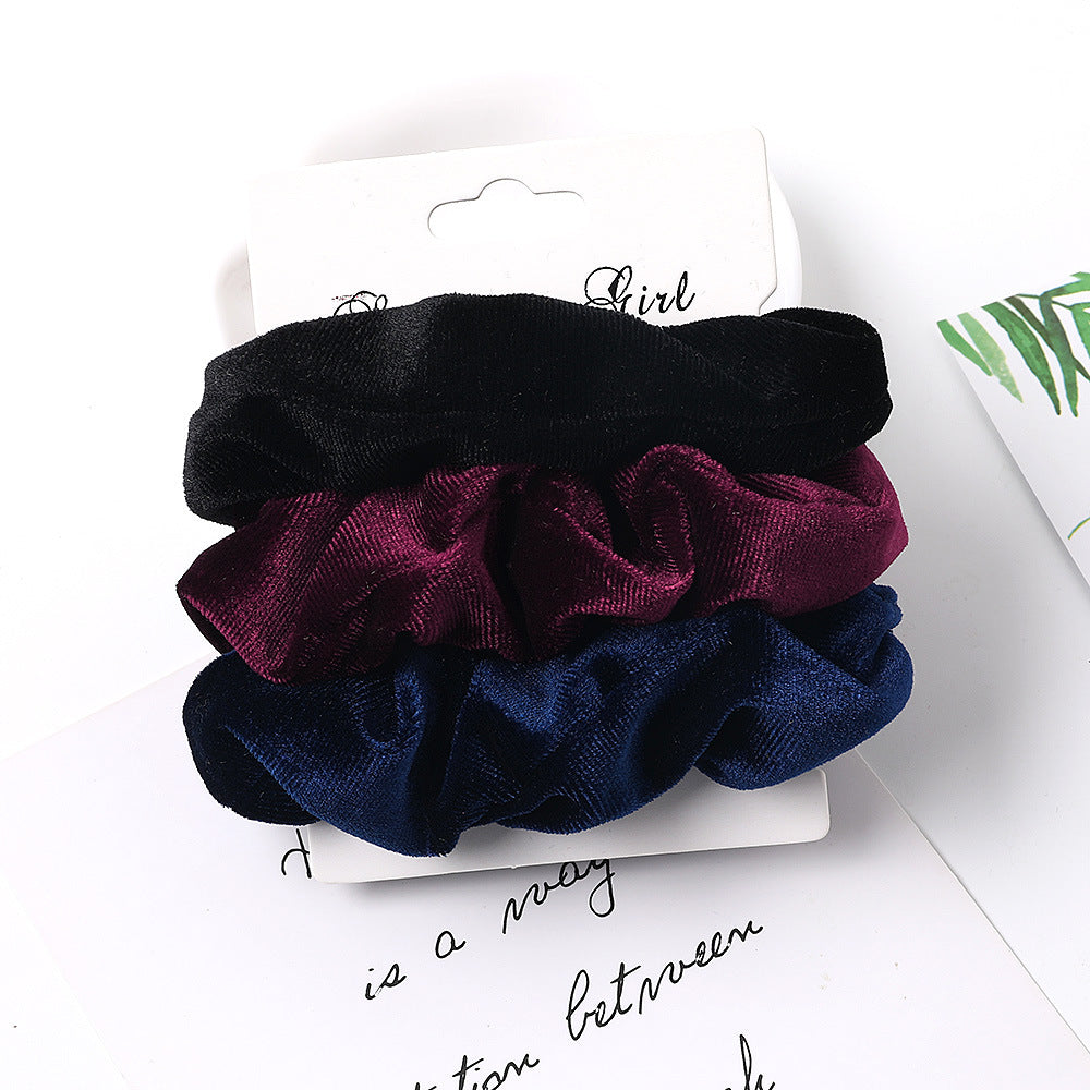 3 Pcs/Set Simple Fabric Elastic Hair Bands