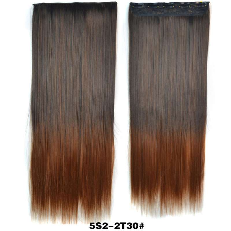 Gradient Long Straight Clip-In Hair Pieces