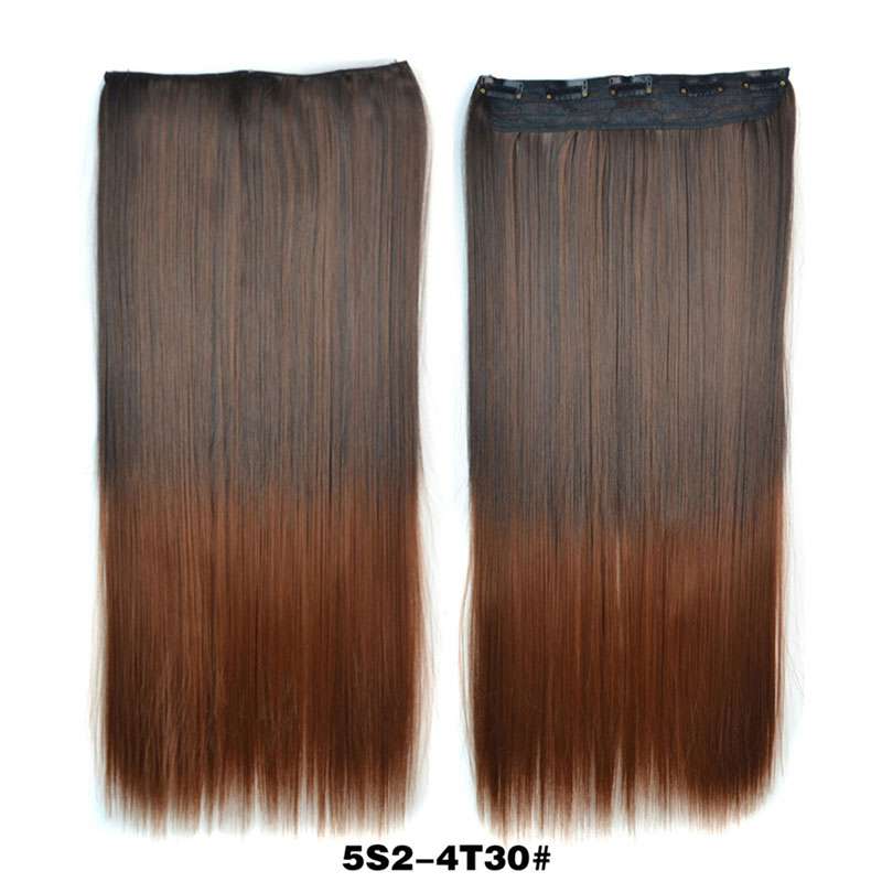 Gradient Long Straight Clip-In Hair Pieces