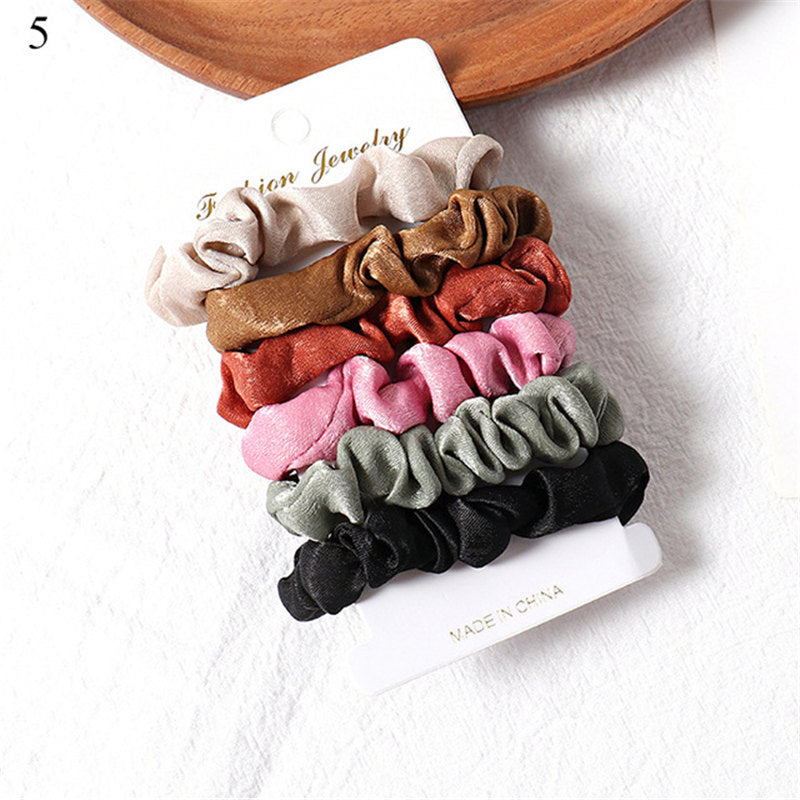 Women Simple Fabric Elastic Hair Bands Set