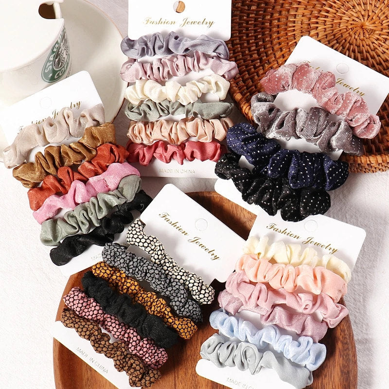 Women Simple Fabric Elastic Hair Bands Set