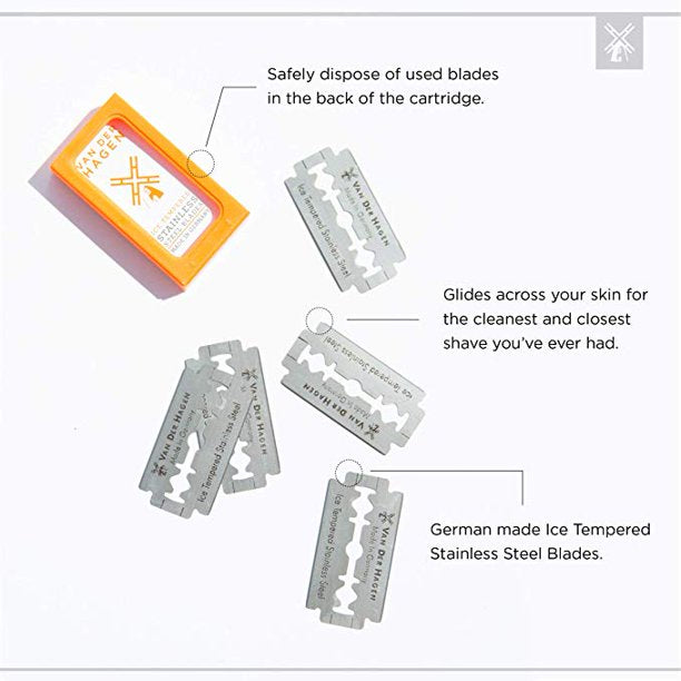 Van Der Hagen Double Edge Stainless Steel Razor Blades - 5 Blades