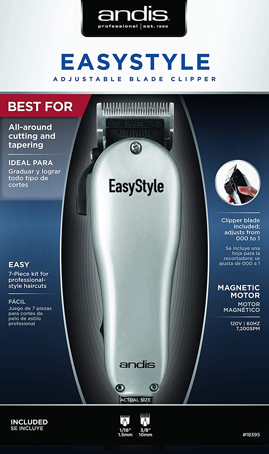 Andis EasyStyle Adjustable Blade Clipper - 7 Piece Kit