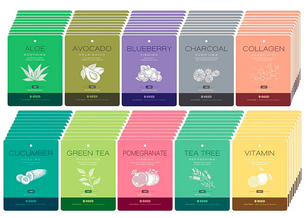9 Different Face Sheet Masks