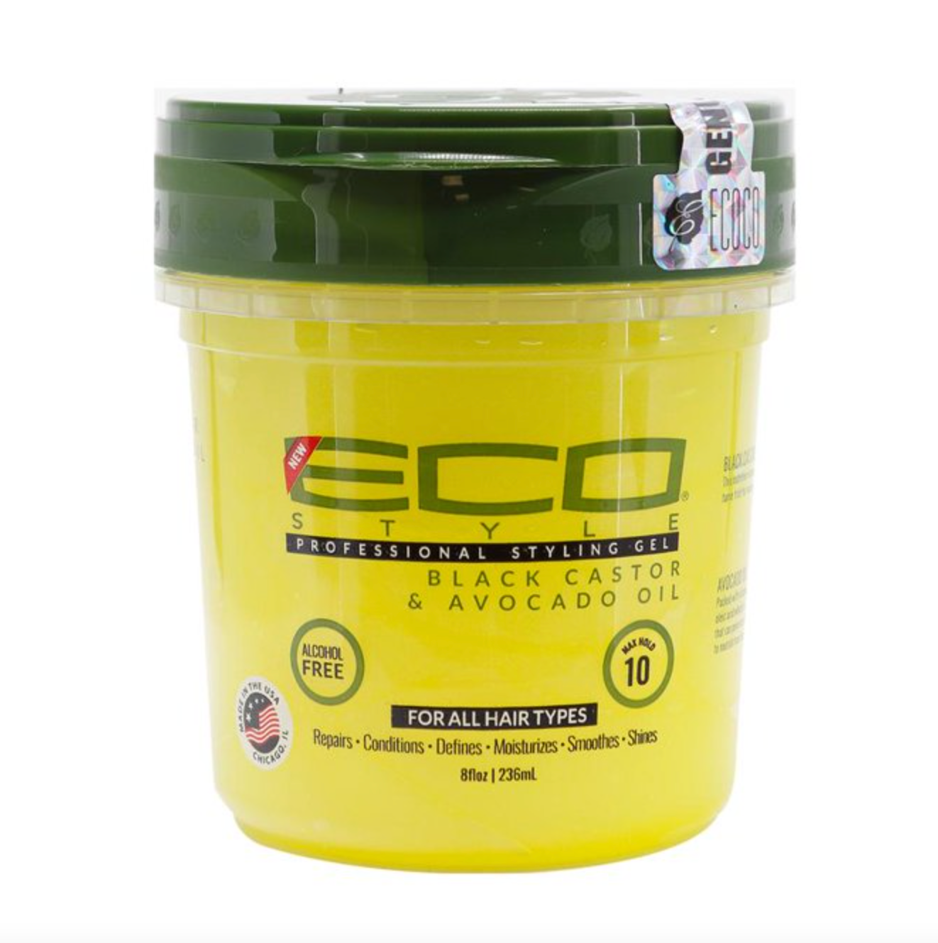 Eco Style Black Castor & Avocado Oil Styling Gel