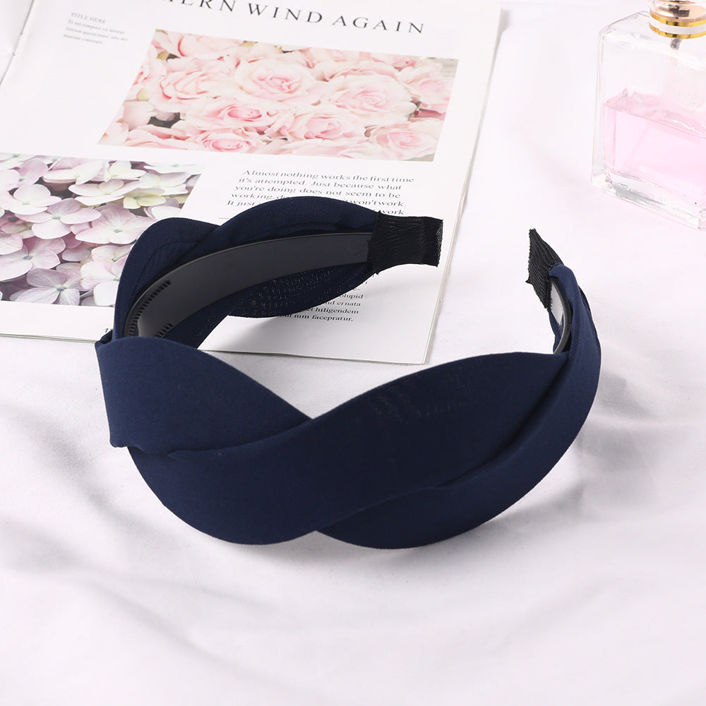 Women Fashion Fabric Chiffon Cross Braided Twist Headband