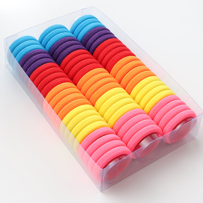 66 Pcs/Box Women Simple Solid Color Elastic Hair Tie
