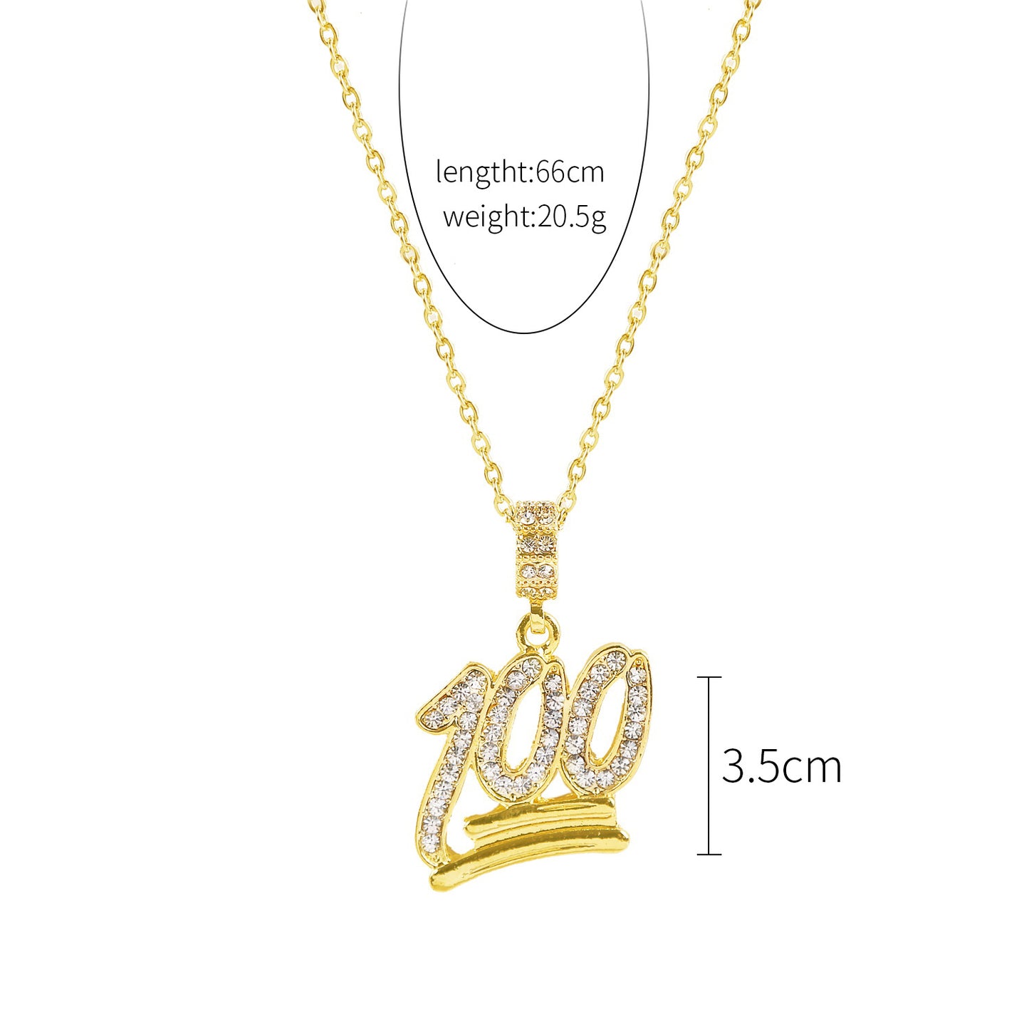 Hip Hop Pendant Chain Iced Blinged Out Gold Finish Necklace