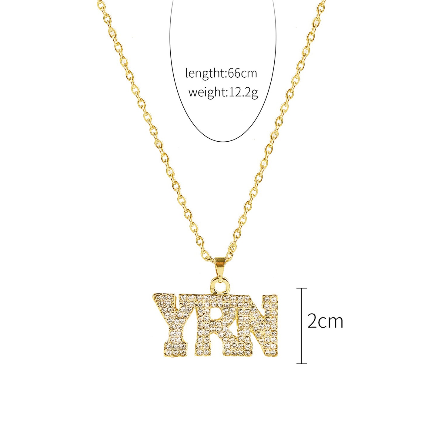 Hip Hop Pendant Chain Iced Blinged Out Gold Finish Necklace