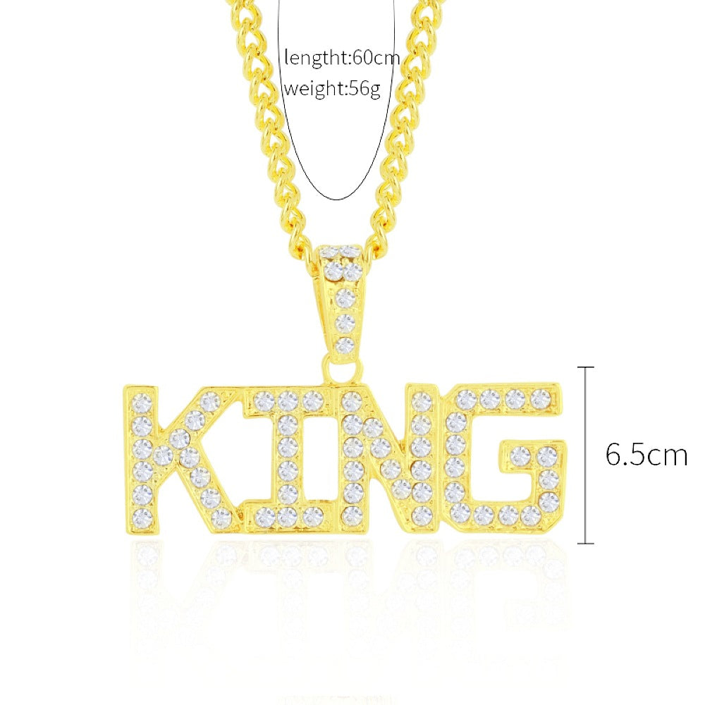 Hip Hop Pendant Chain Iced Blinged Out Gold Finish Necklace