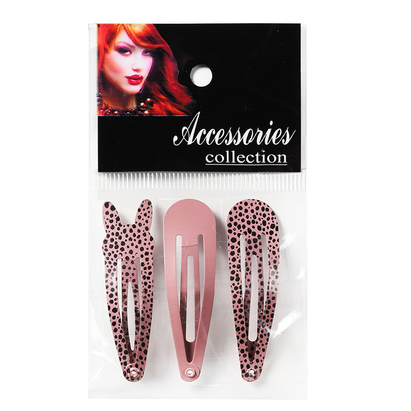 3Pcs/Set Leopard Pattern Bb Clip Popular Bangs Clip
