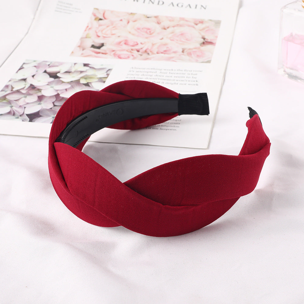Women Fashion Fabric Chiffon Cross Braided Twist Headband