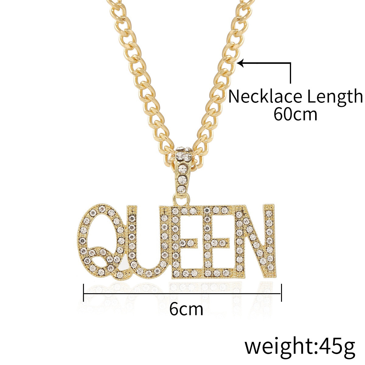 Hip Hop Pendant Chain Iced Blinged Out Gold Finish Necklace