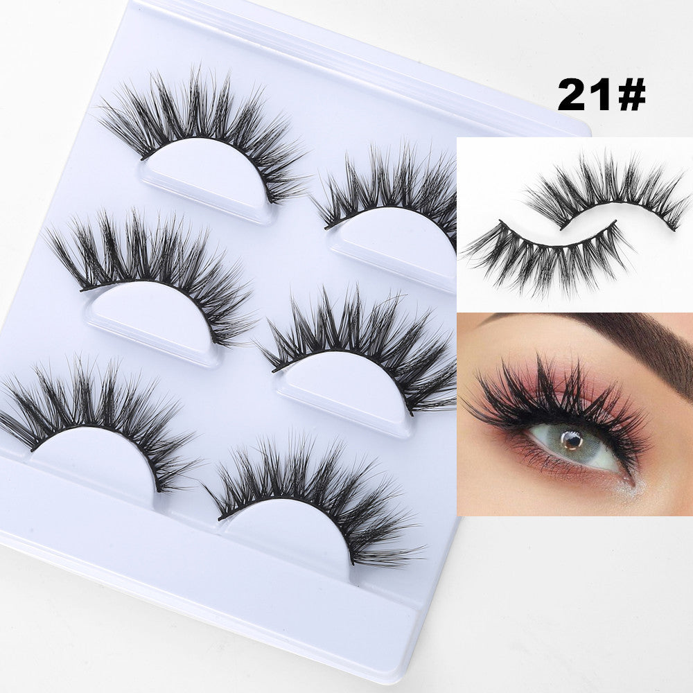3 Pairs/Set 3D Imitation Mink Hair Natural Thick Cross Eyelashes