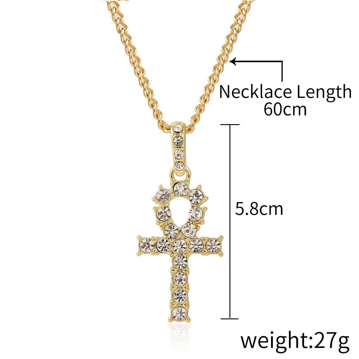 Hip Hop Pendant Chain Iced Blinged Out Gold Finish Necklace