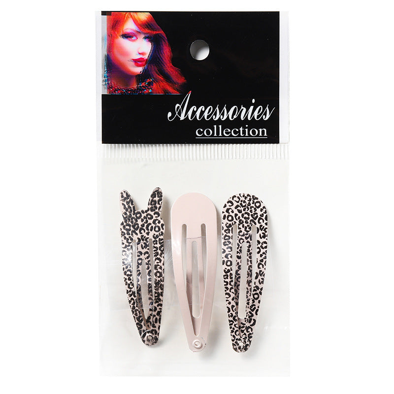 3Pcs/Set Leopard Pattern Bb Clip Popular Bangs Clip