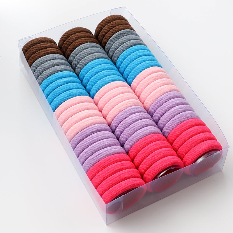 66 Pcs/Box Women Simple Solid Color Elastic Hair Tie