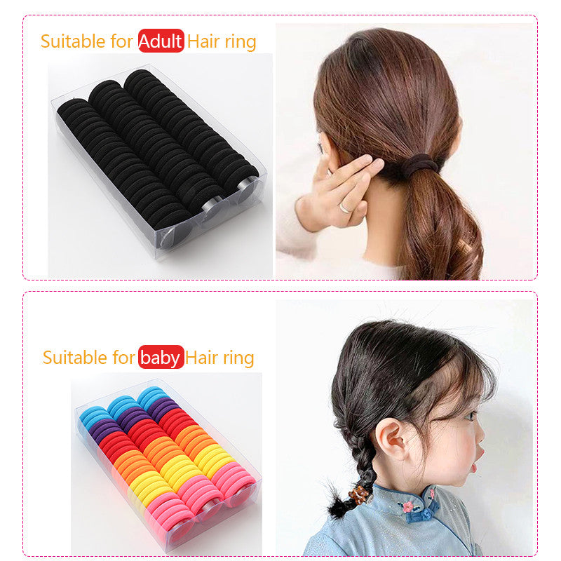 66 Pcs/Box Women Simple Solid Color Elastic Hair Tie