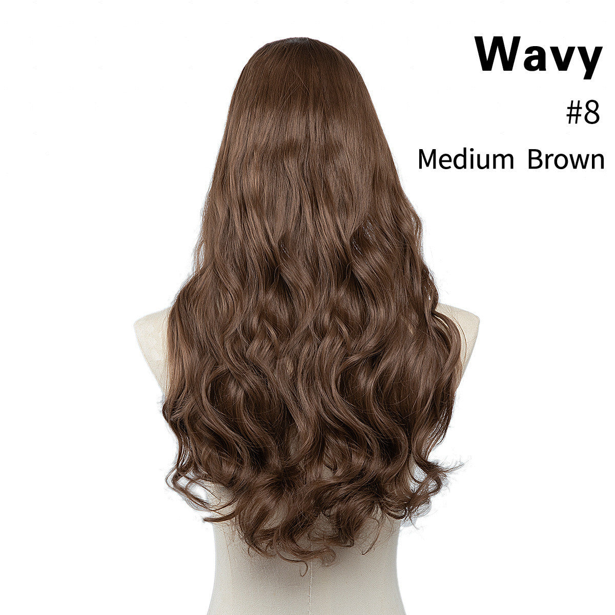One-Piece Fluffy Natural Long Curly Hair U-Shaped Half Head Cover Invisible Wig