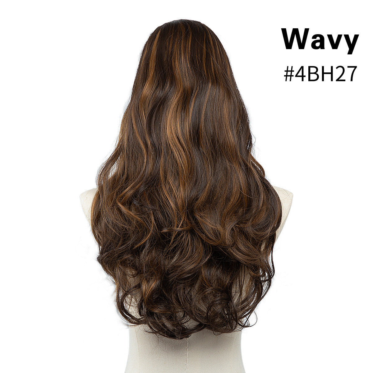 One-Piece Fluffy Natural Long Curly Hair U-Shaped Half Head Cover Invisible Wig