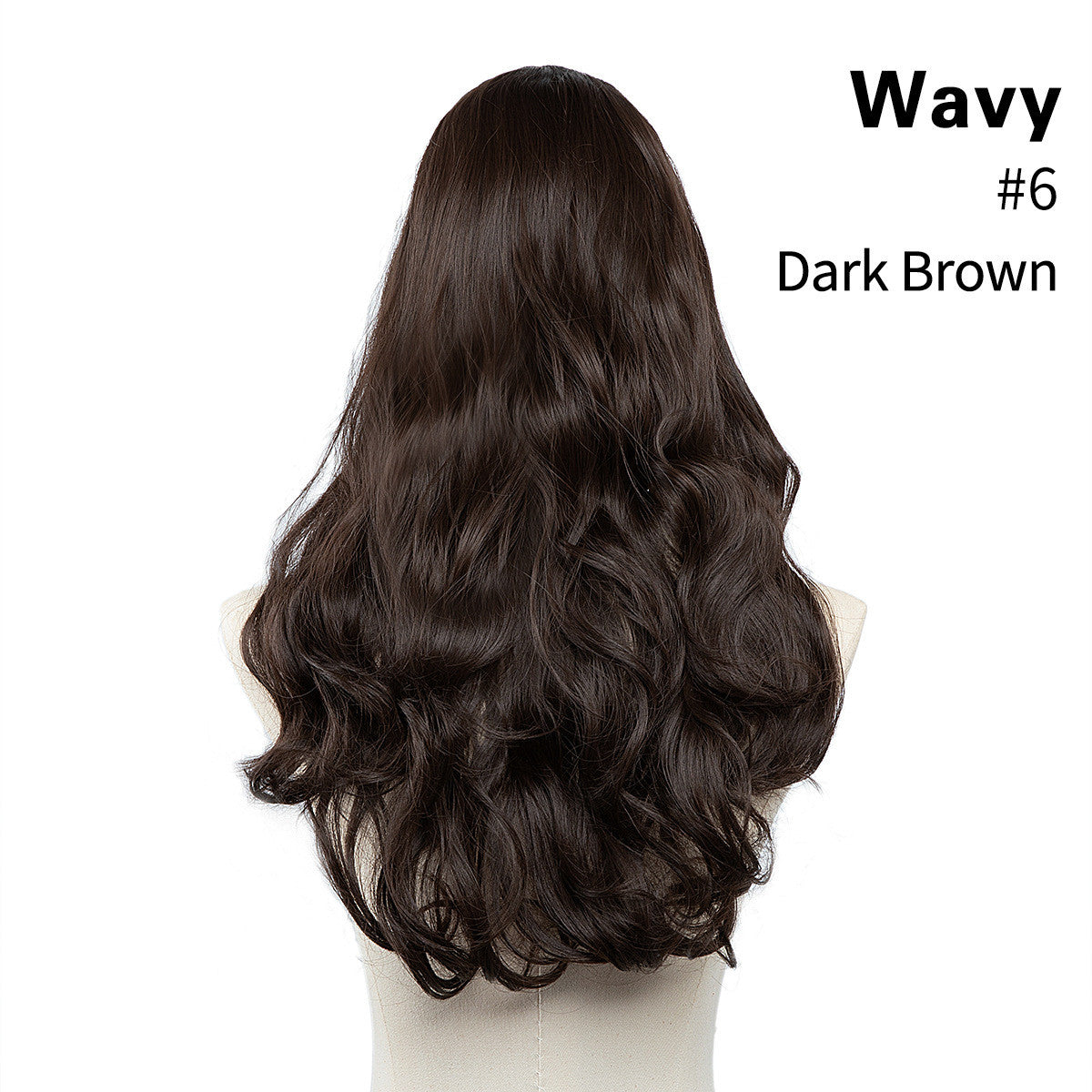One-Piece Fluffy Natural Long Curly Hair U-Shaped Half Head Cover Invisible Wig
