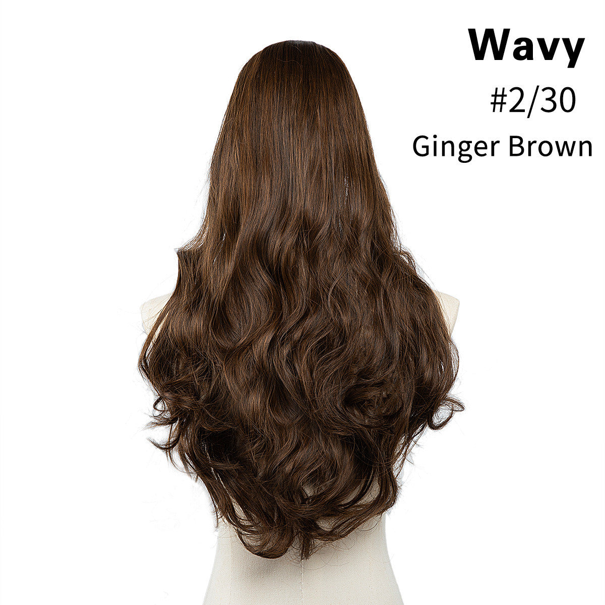 One-Piece Fluffy Natural Long Curly Hair U-Shaped Half Head Cover Invisible Wig
