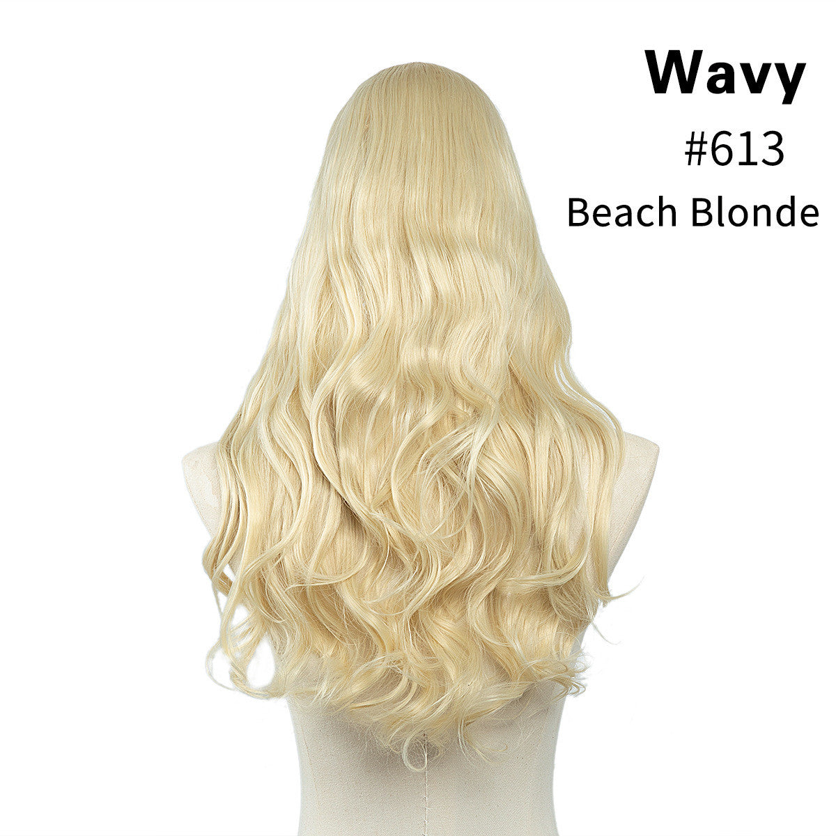 One-Piece Fluffy Natural Long Curly Hair U-Shaped Half Head Cover Invisible Wig