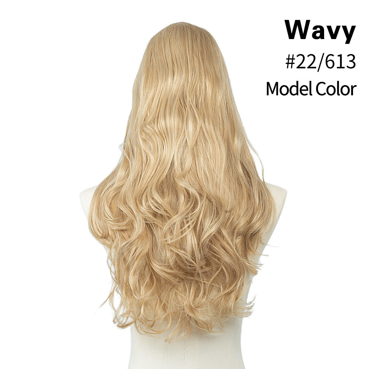 One-Piece Fluffy Natural Long Curly Hair U-Shaped Half Head Cover Invisible Wig