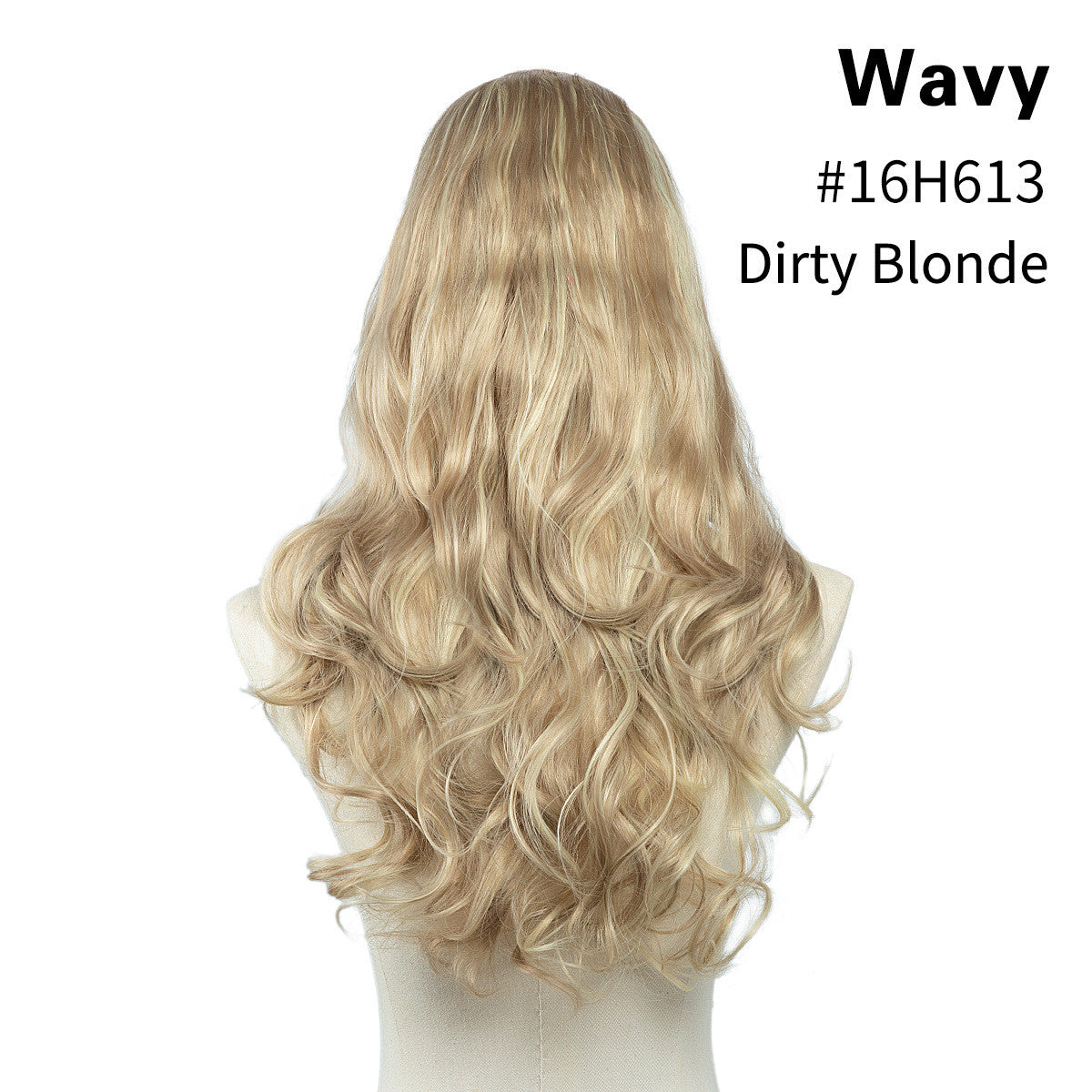 One-Piece Fluffy Natural Long Curly Hair U-Shaped Half Head Cover Invisible Wig