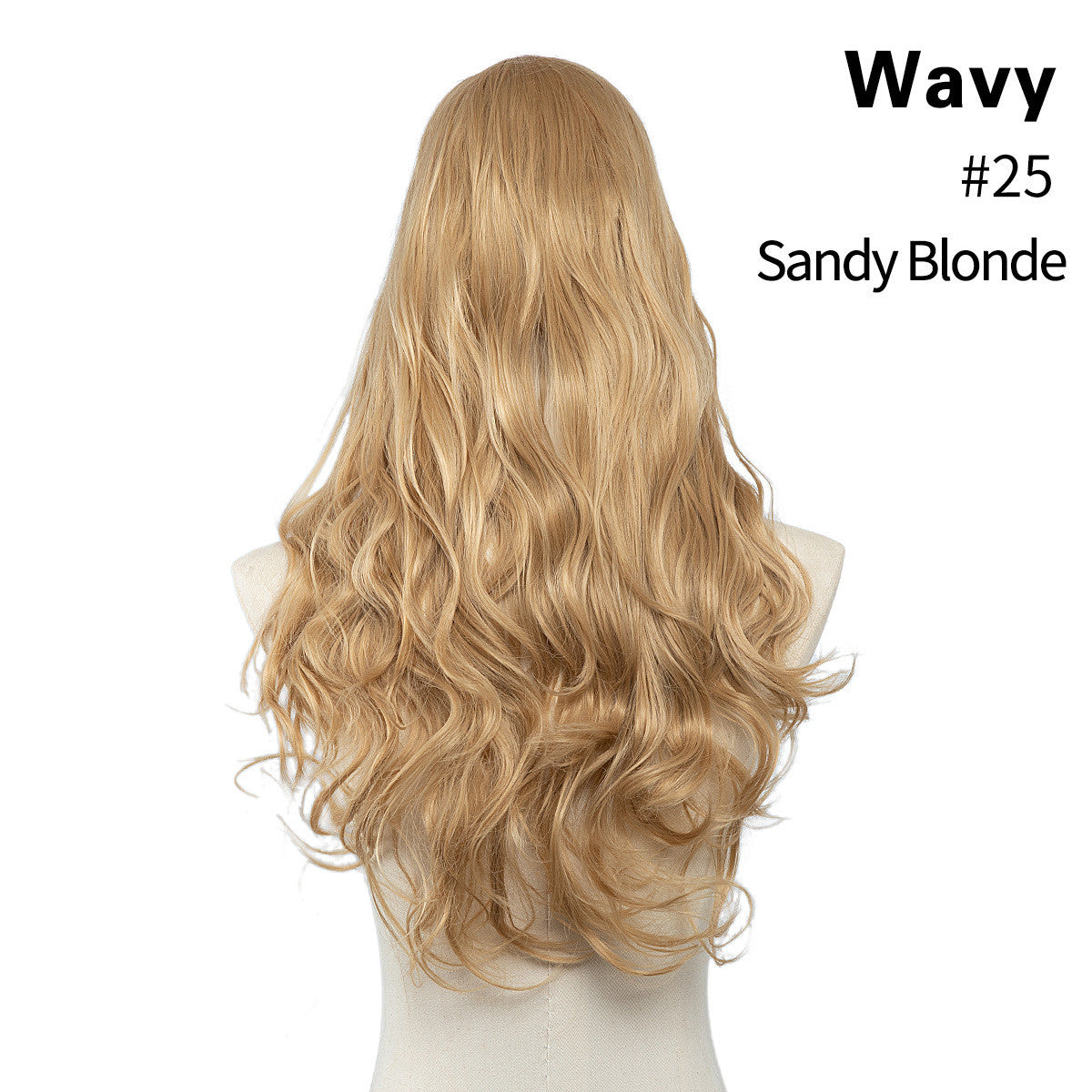 One-Piece Fluffy Natural Long Curly Hair U-Shaped Half Head Cover Invisible Wig