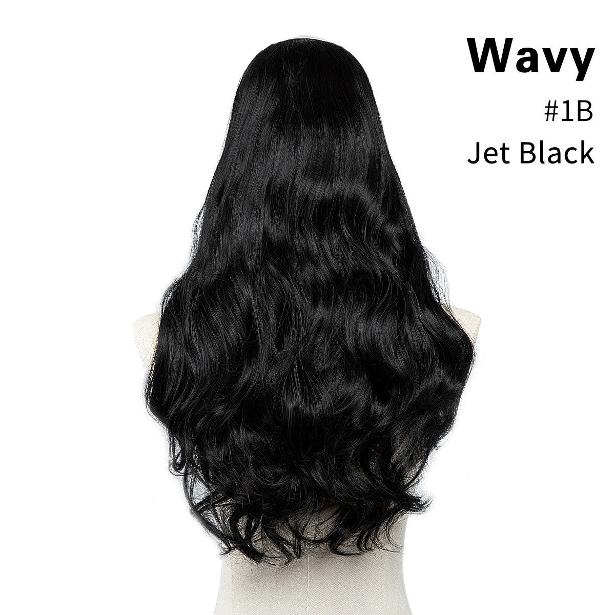 One-Piece Fluffy Natural Long Curly Hair U-Shaped Half Head Cover Invisible Wig