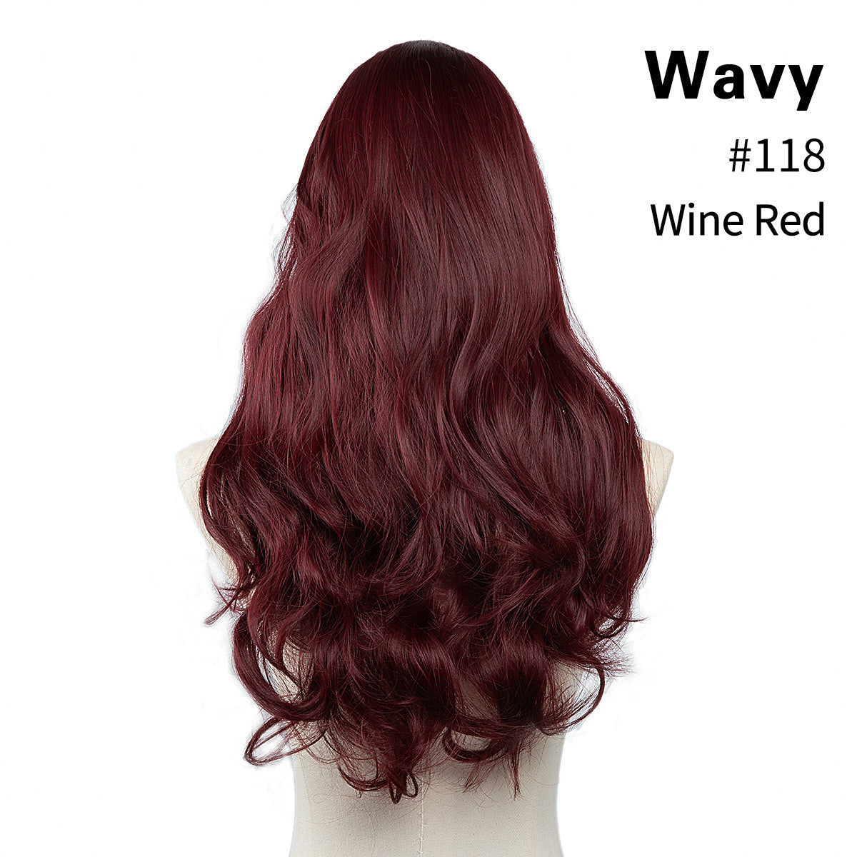 One-Piece Fluffy Natural Long Curly Hair U-Shaped Half Head Cover Invisible Wig